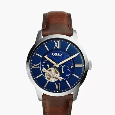 Fossil Townsman Automatic Blue Satin Dial Men's Watch