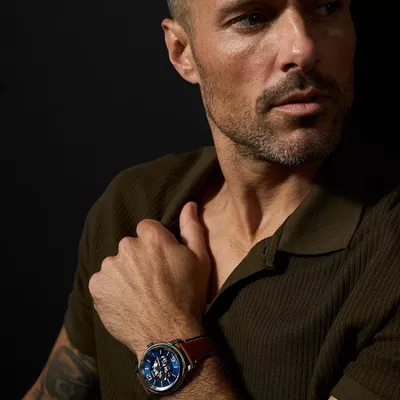 Fossil Heritage Automatic Blue Dial Skeleton watch