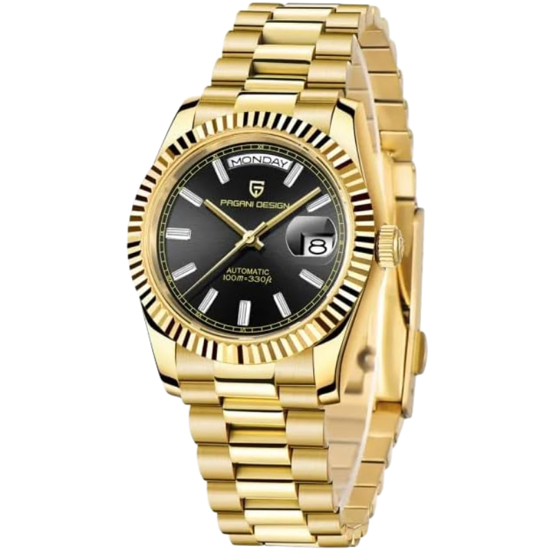 Pagani Design PD-1752 Day-Date Full Gold Black Dial