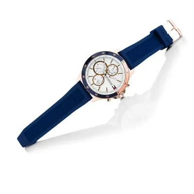 Tommy Hilfiger Bank Chronograph White Dial Silicone Men’s Watch