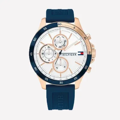 Tommy Hilfiger Bank Chronograph White Dial Silicone Men’s Watch