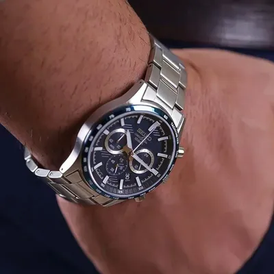 Seiko Stainless Steel Chronograph Quartz Watch for Men