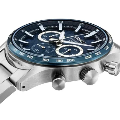 Seiko Stainless Steel Chronograph Quartz Watch for Men