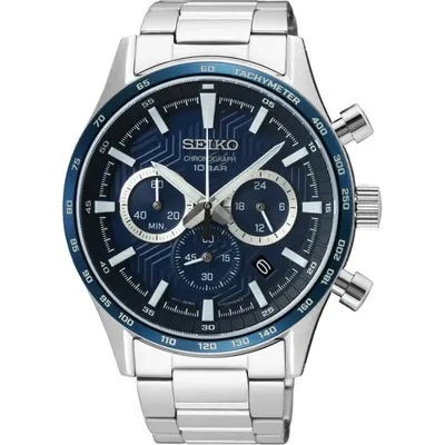 Seiko Stainless Steel Chronograph Quartz Watch for Men