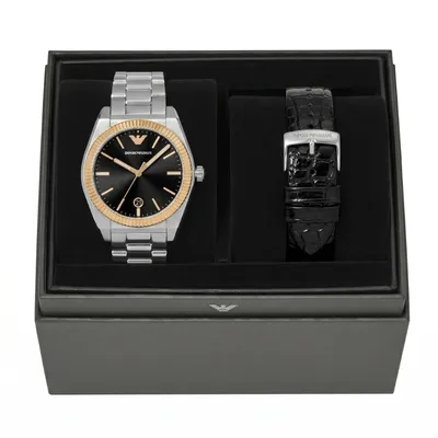 Emporio Armani Men's Three-Hand Date Stainless Steel Watch