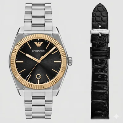 Emporio Armani Men's Three-Hand Date Stainless Steel Watch
