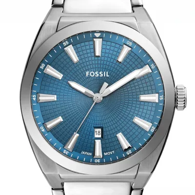 Fossil Everett Analogue Silver Quartz Stainless Steel Watch For Men