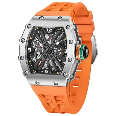 Pagani Design orange Skeleton Dial Casual Men's Watch