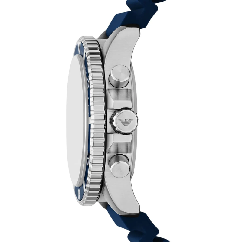 Emporio Men's World Explorer Solar-Powered Chronograph Blue Silicone Watch
