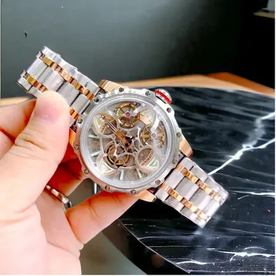 HANBORO Clover King 8851-7 Two-Tone Automatic Skeleton Men’s Watch