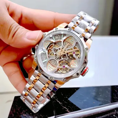 HANBORO Clover King 8851-7 Two-Tone Automatic Skeleton Men’s Watch