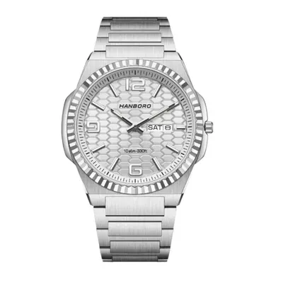 HANBORO-014-2 Ultra-Thin Quartz Men’s White dial Watch