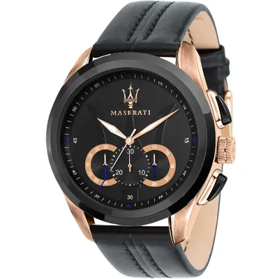 Maserati Sport Quartz Men Watches in Round Case & Black Dial 
