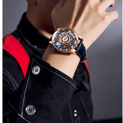 HANBORO 9INE Planet Series: Nebula Craft – Space Art Timepiece Celestial Skeleton Watch