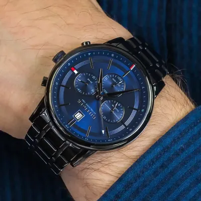 Tommy Hilfiger Analogue Multifunction Quartz Watch for Men with Black Stainless Steel watch