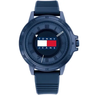 Tommy Hilfiger Men's Plastic & Aluminum Case and Silicone Strap Watch