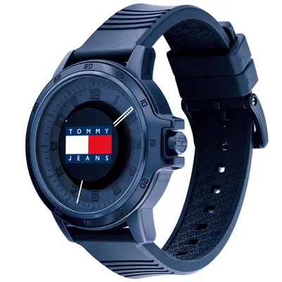 Tommy Hilfiger Men's Plastic & Aluminum Case and Silicone Strap Watch