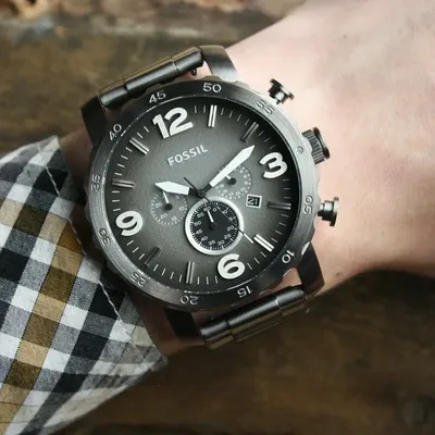 Fossil Nate Chronograph Quartz Smoke Dial Men's Watch
