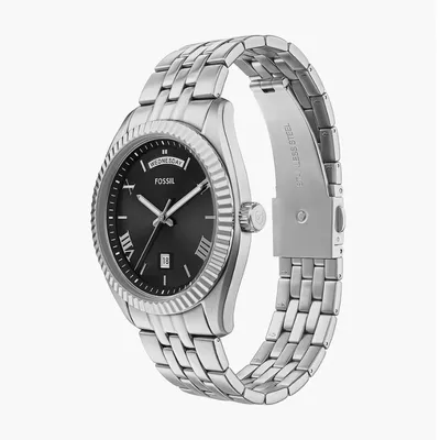 Fossil Men's Campbell Three-Hand Day-Date Stainless Steel Watch