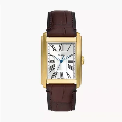 Fossil Caraway White Dial 30mm Leather Strap Men's Watch