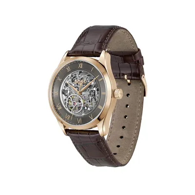 BOSS Principle Skeleton Mech-Automatic Dark Grey Round Dial Men's Watch