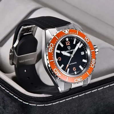 Pagani Design Black Orange Dial Diver's Men's Watch