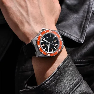 Pagani Design Black Orange Dial Diver's Men's Watch