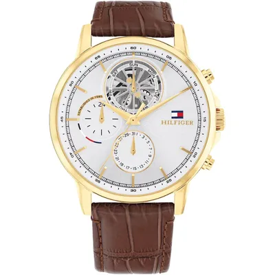 Tommy Hilfiger Classic Multi-Function Quartz Watch - Leather Strap Wristwatch for Men