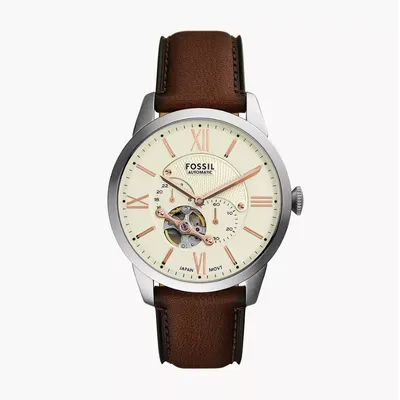 Townsman 44mm Automatic Brown Leather Watch