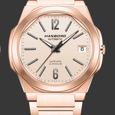 HANBORO Ultra-Thin Steel King Series Men's Fully Automatic Mechanical Pearl Tourette Watch Fashion Personalized Watch 018
