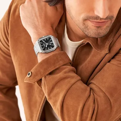 Fossil Inscription Men's Watch with Square Case and Stainless Steel