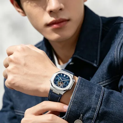 HANBORO Nautilus Steel King Series Men's Fully Automatic Mechanical Watch