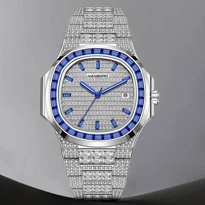HANBORO Man Tian Xing Series Men's Fully Automatic Mechanical Watch Full Diamond Watch