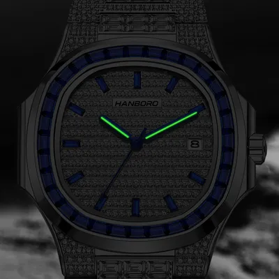 HANBORO Man Tian Xing Series Men's Fully Automatic Mechanical Watch Full Diamond Watch