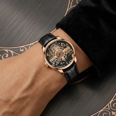 HANBORO HAO-1030 Multifunctional Musical Skeleton Tourbillon Watch