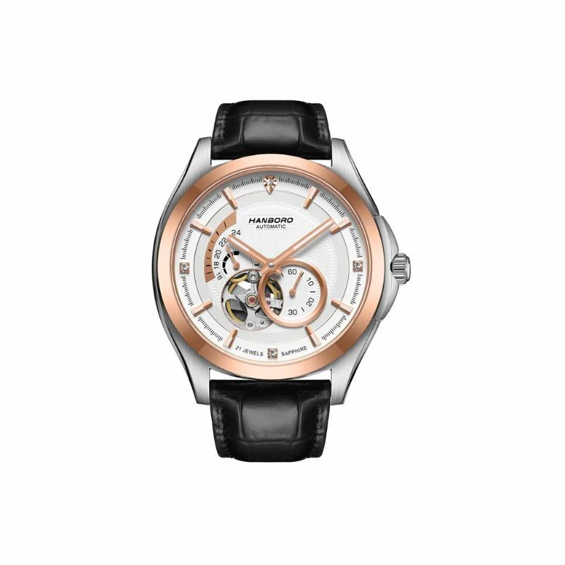 HANBORO Trendy Skeleton Automatic Mechanical Watch 