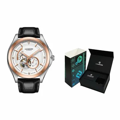 HANBORO Trendy Skeleton Automatic Mechanical Watch 