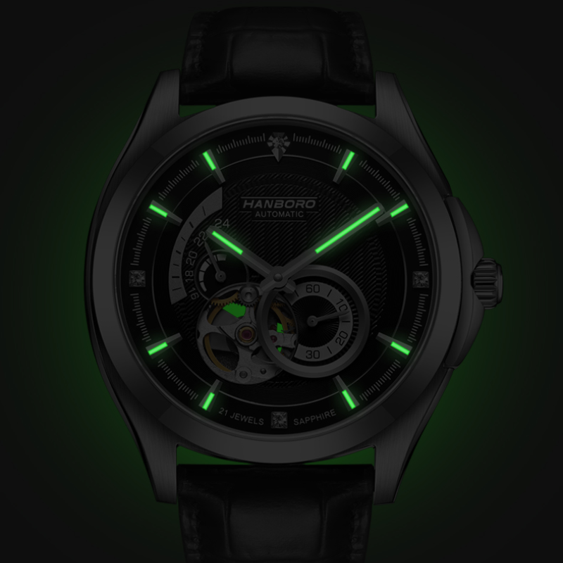 HANBORO Open Heart Multi-Dial Men's Watch