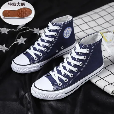 Men Converse shoes high-top couple canvas shoes men's shoes rubber vulcanized casual shoes Korean-style