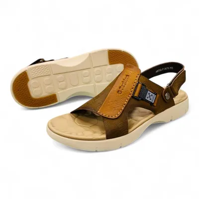 Men’s Leather Sandals with Buckle Closure – Summer Comfort and Style
