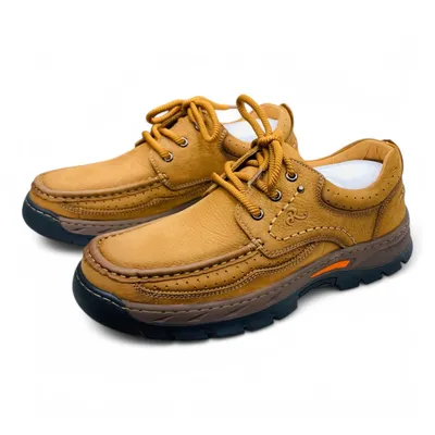 Men’s Casual Leather Shoes with Rugged Outsole – Style and Adventure