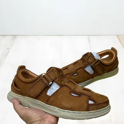 Men’s Brown Leather Fisherman Sandals – Adjustable Comfort