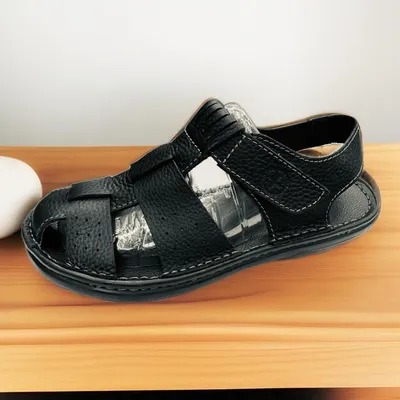 Men’s Brown Leather Fisherman Sandals – Adjustable Straps/DR. martens