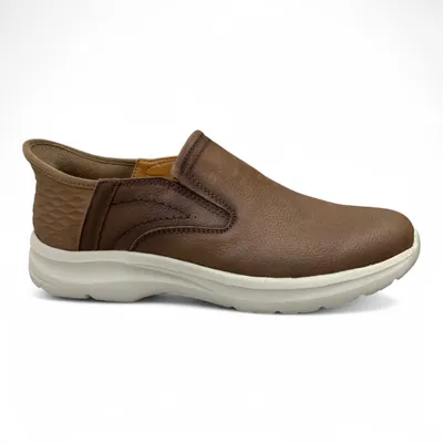 Men’s Brown Slip-On Comfort Shoes-Royal Cobbler