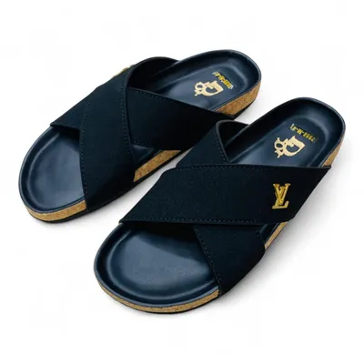 Men’s Luxury Embroidered Mules – Rich Brown with Gold Wavy Zari Work – Traditional Pakistani Style