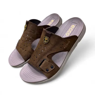 ECCO Men’s Brown Slip-On Comfort Sandals