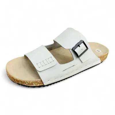 Men’s White Cork Sandals  Lightweight & Comfortable Casual Summer Footwear