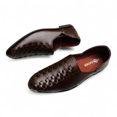 Pure Leather Men’s Casual Loafers  Handcrafted Half Shoes