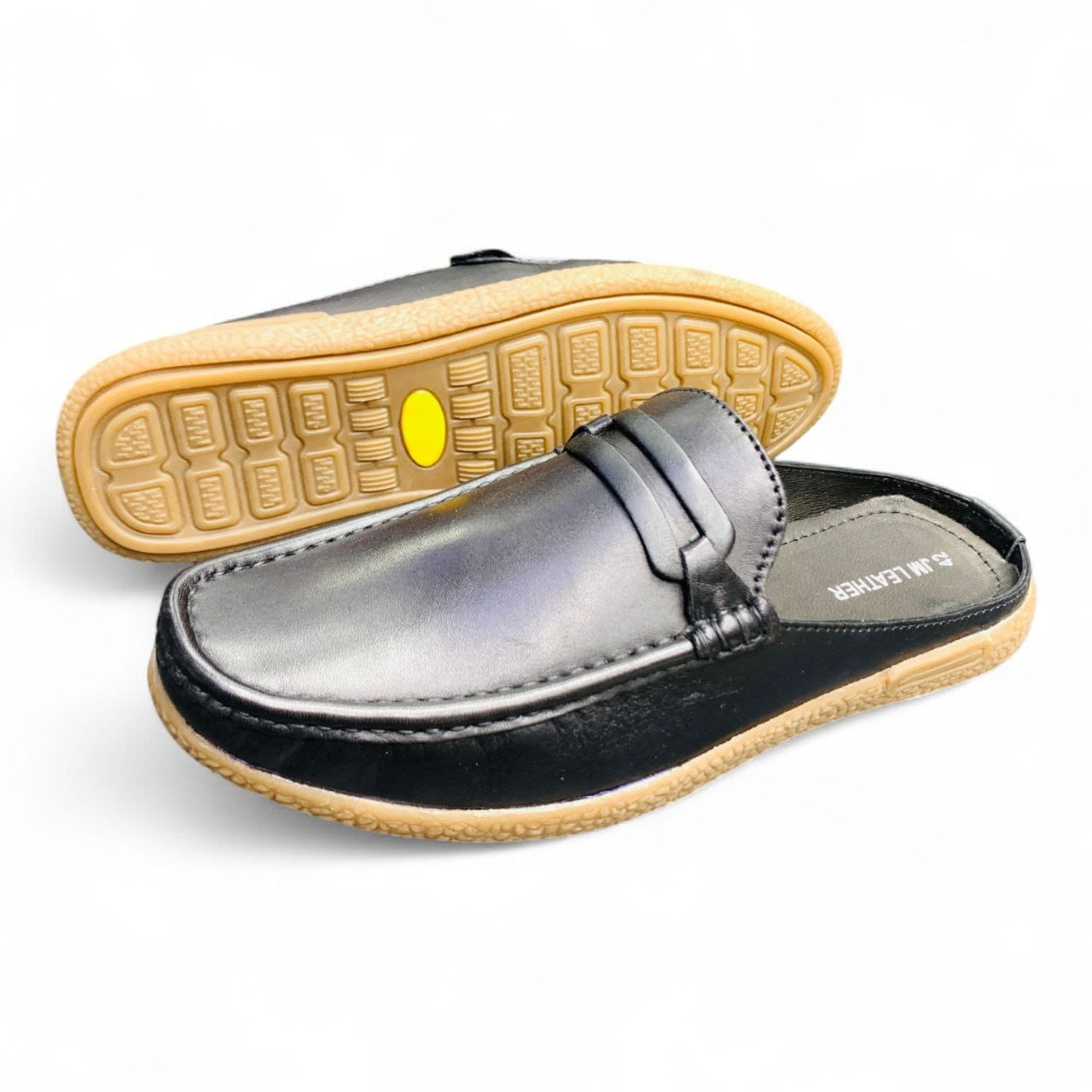 Men’s Black Leather Half Shoes  Premium Comfort Slip-On Loafers Footmax.com.bd