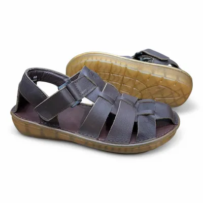 Men’s Black Leather Fisherman Sandals – Rugged Style & Comfort (Vietnam Made)